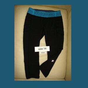 Ivivva Girl by Lululemon 🍋Race To The Finish Line Crop Black pockets size 14